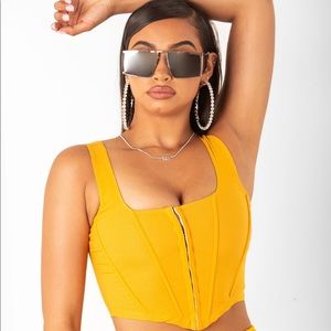 SORELLA yellow tank corset top